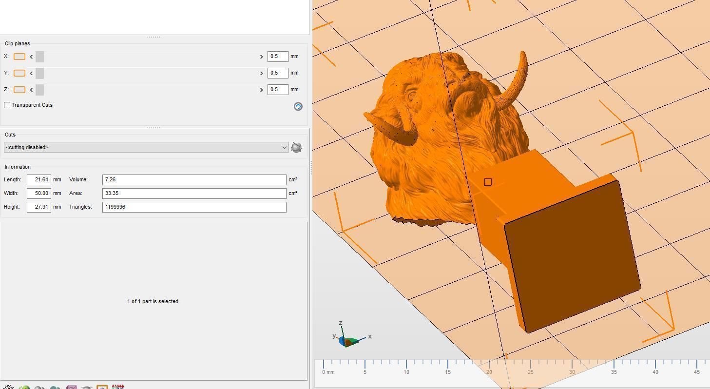 Musk ox head bust 3D print model_22
