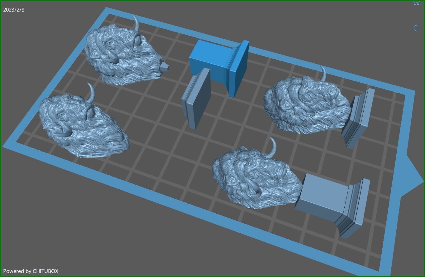 Musk ox head bust 3D print model_23