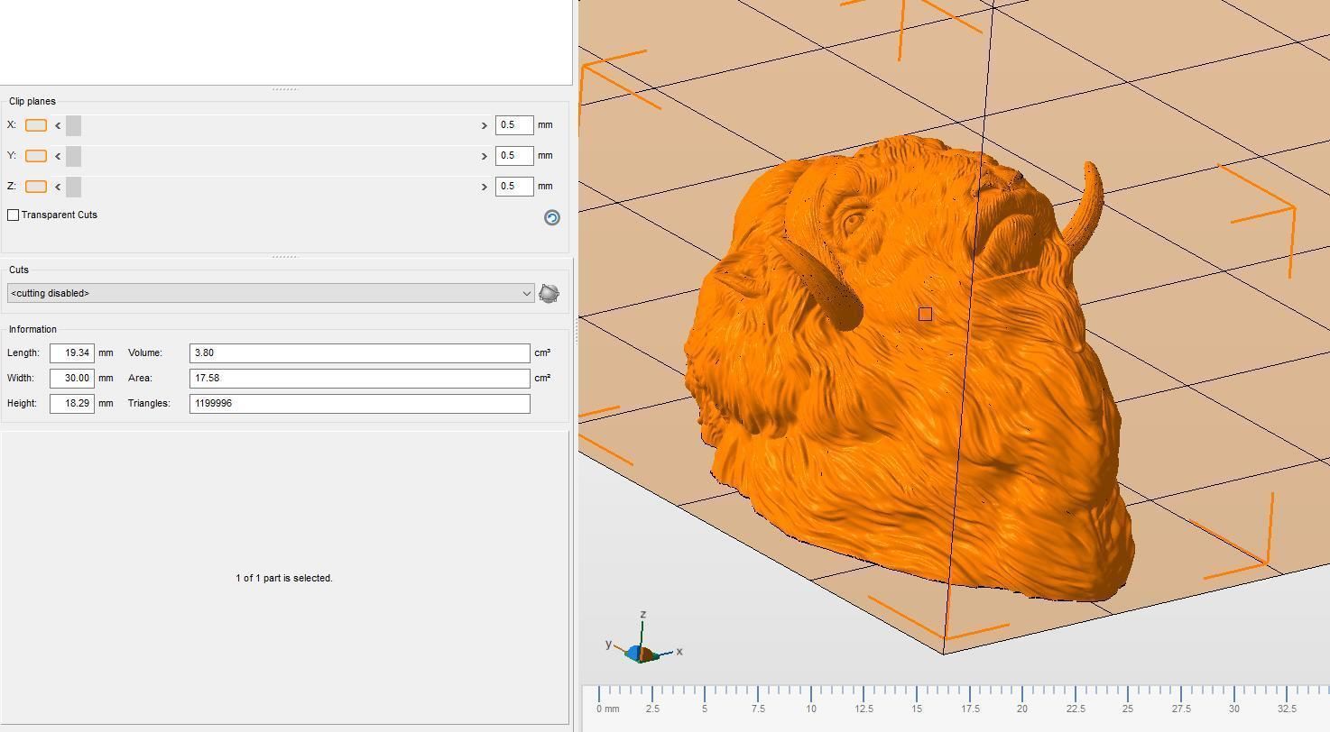 Musk ox head bust 3D print model_21