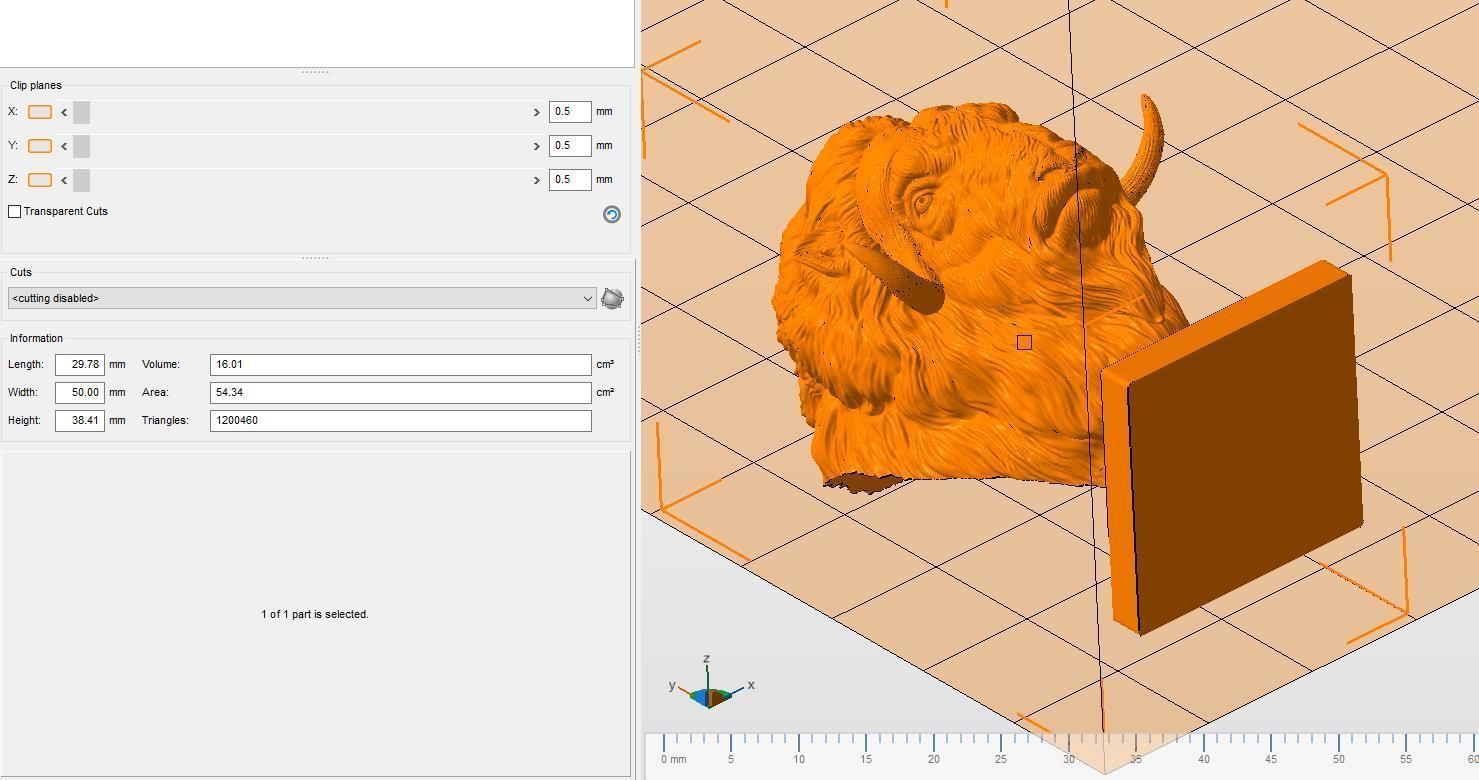 Musk ox head bust 3D print model_20