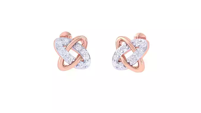 Women Stud Earrings 3dm STL OBJ FBX Renders Details