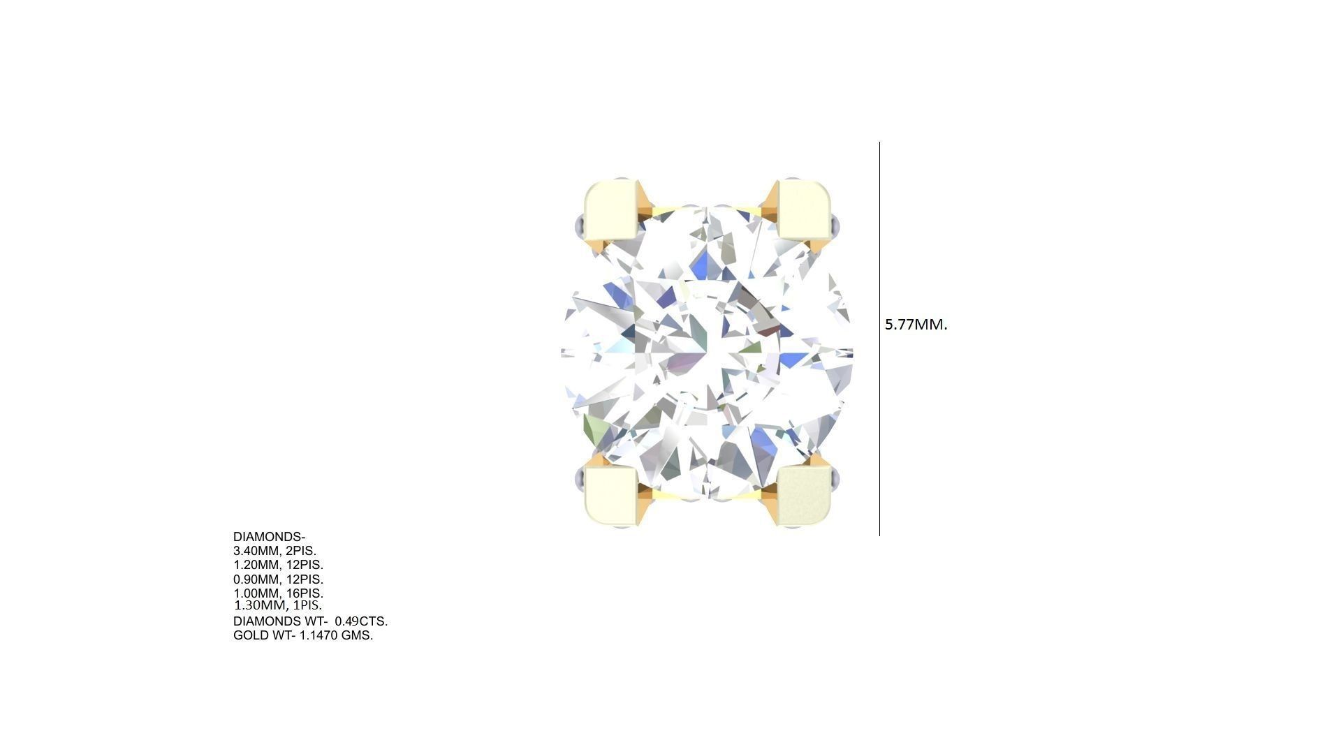 Women Stud Earrings STL OBJ FBX Renders Details 3D print model_1