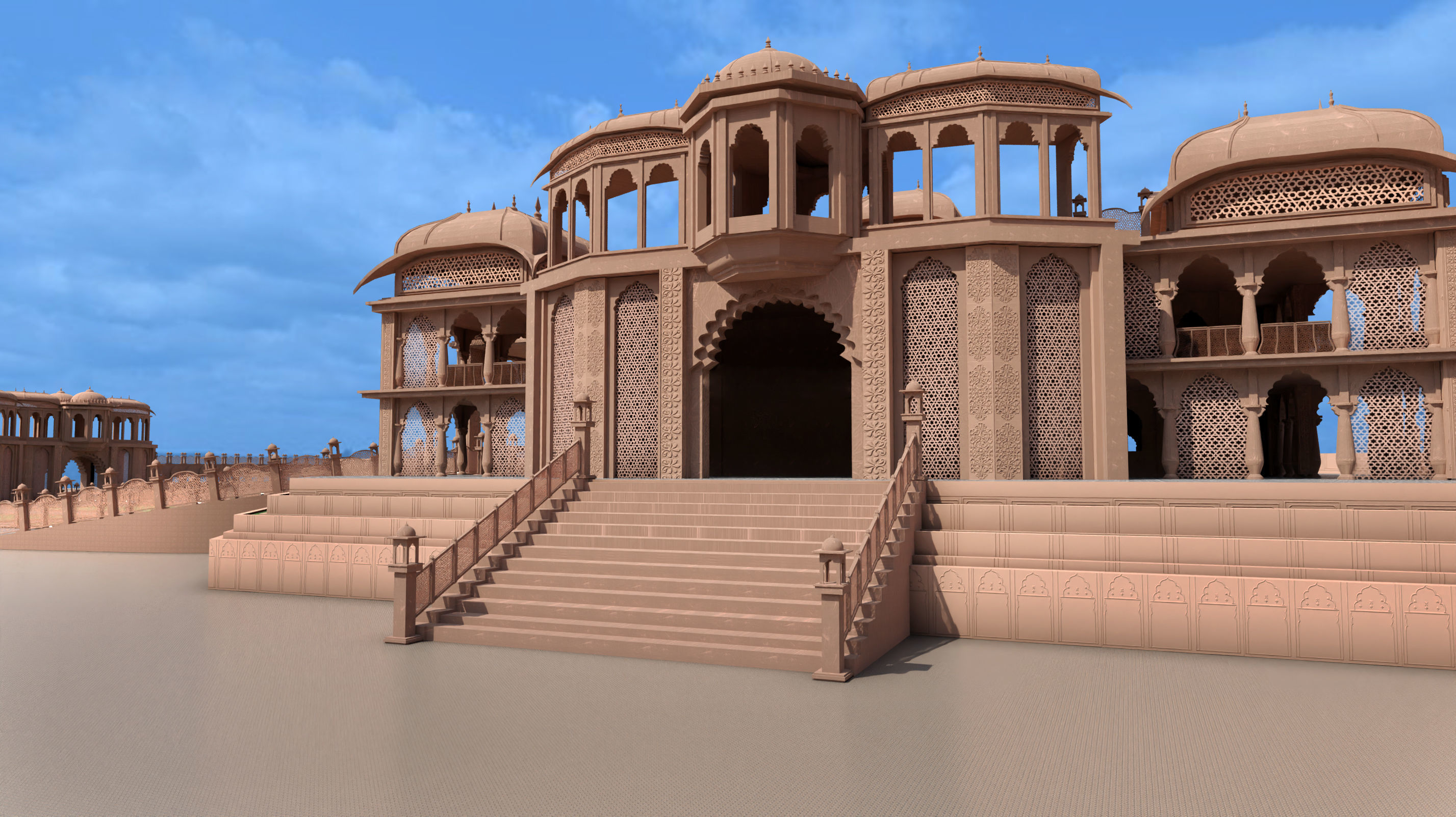 Indian architecture  3D model_3