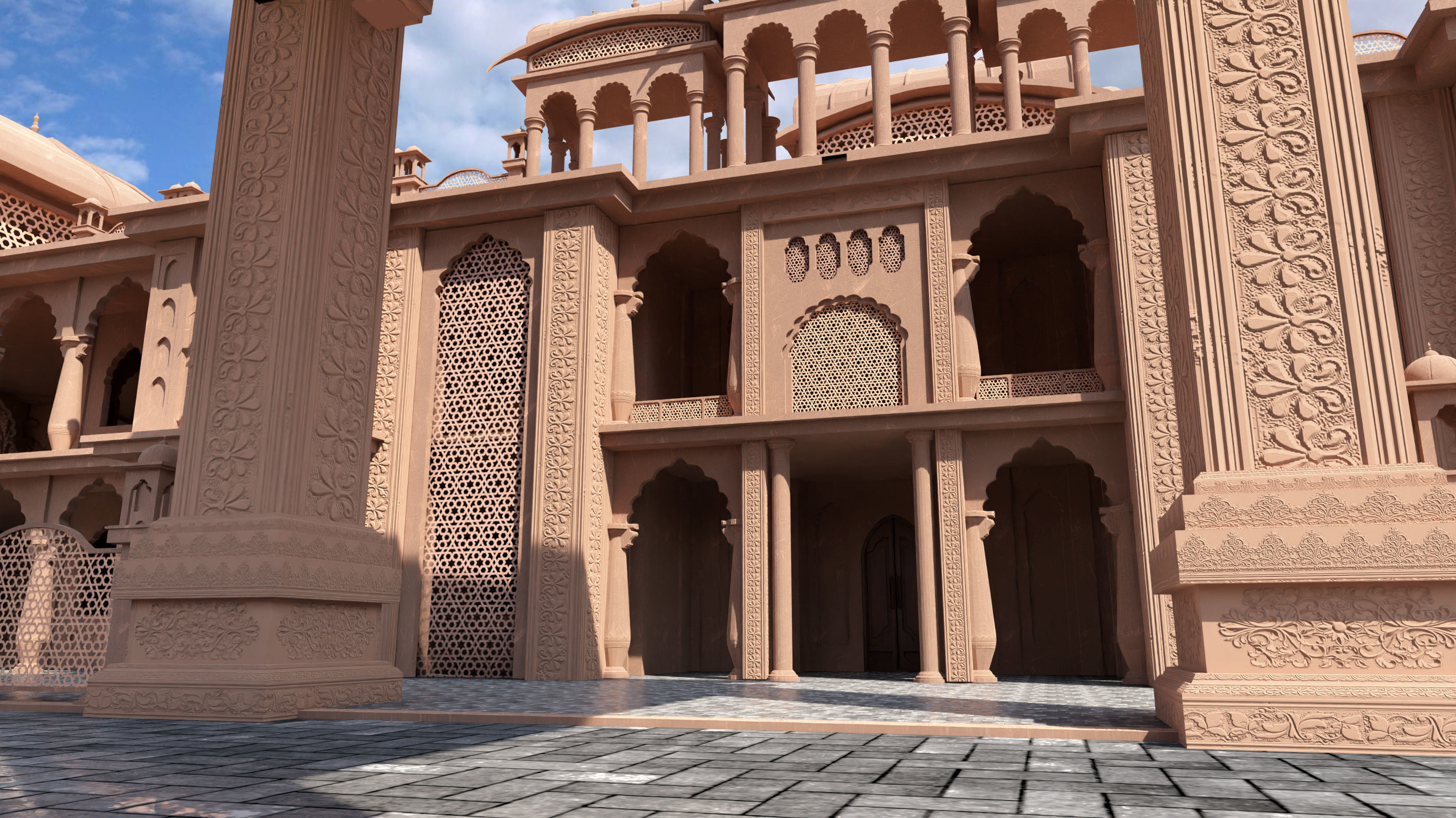 Indian architecture  3D model_6
