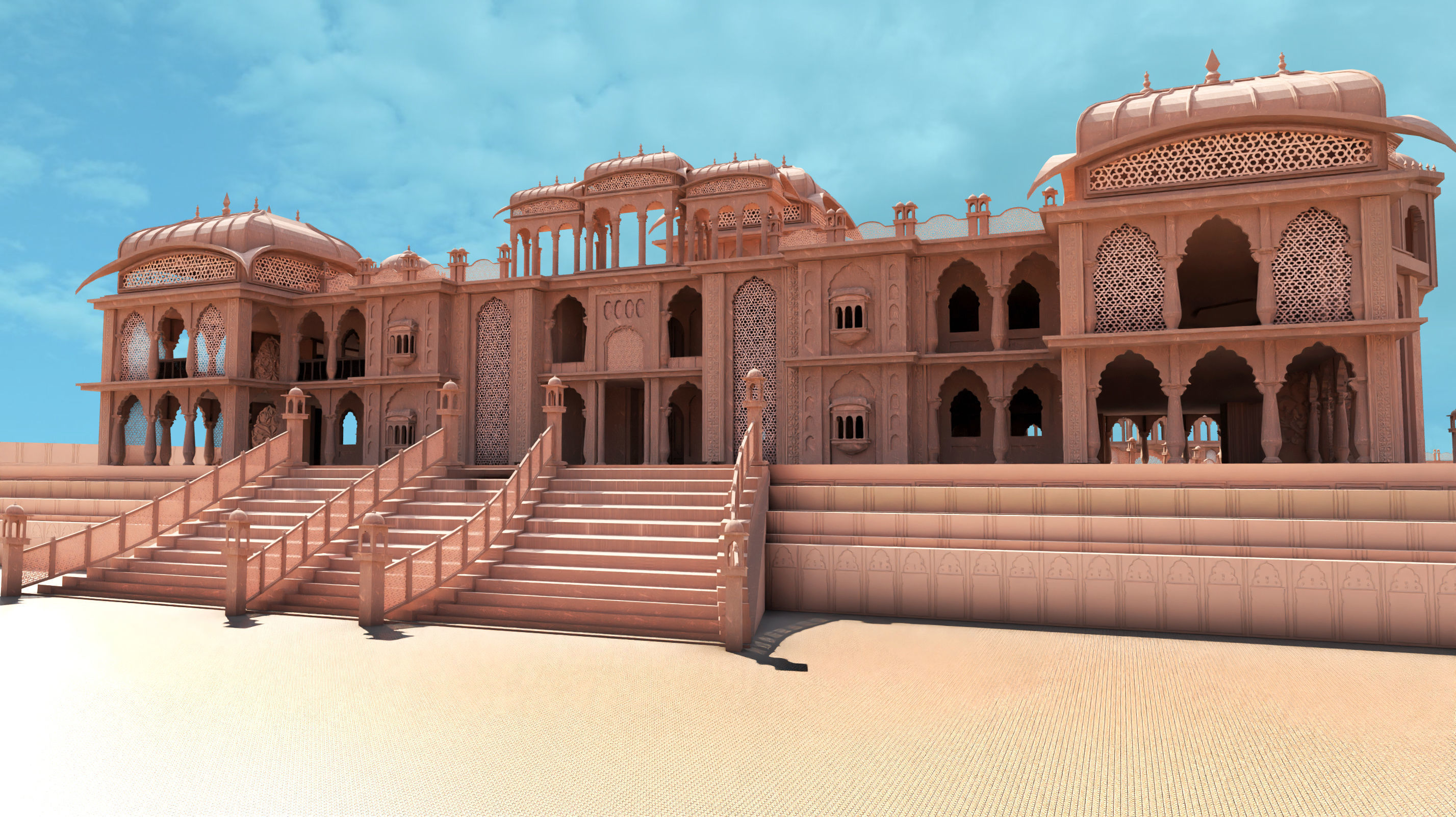 Indian architecture  3D model_1