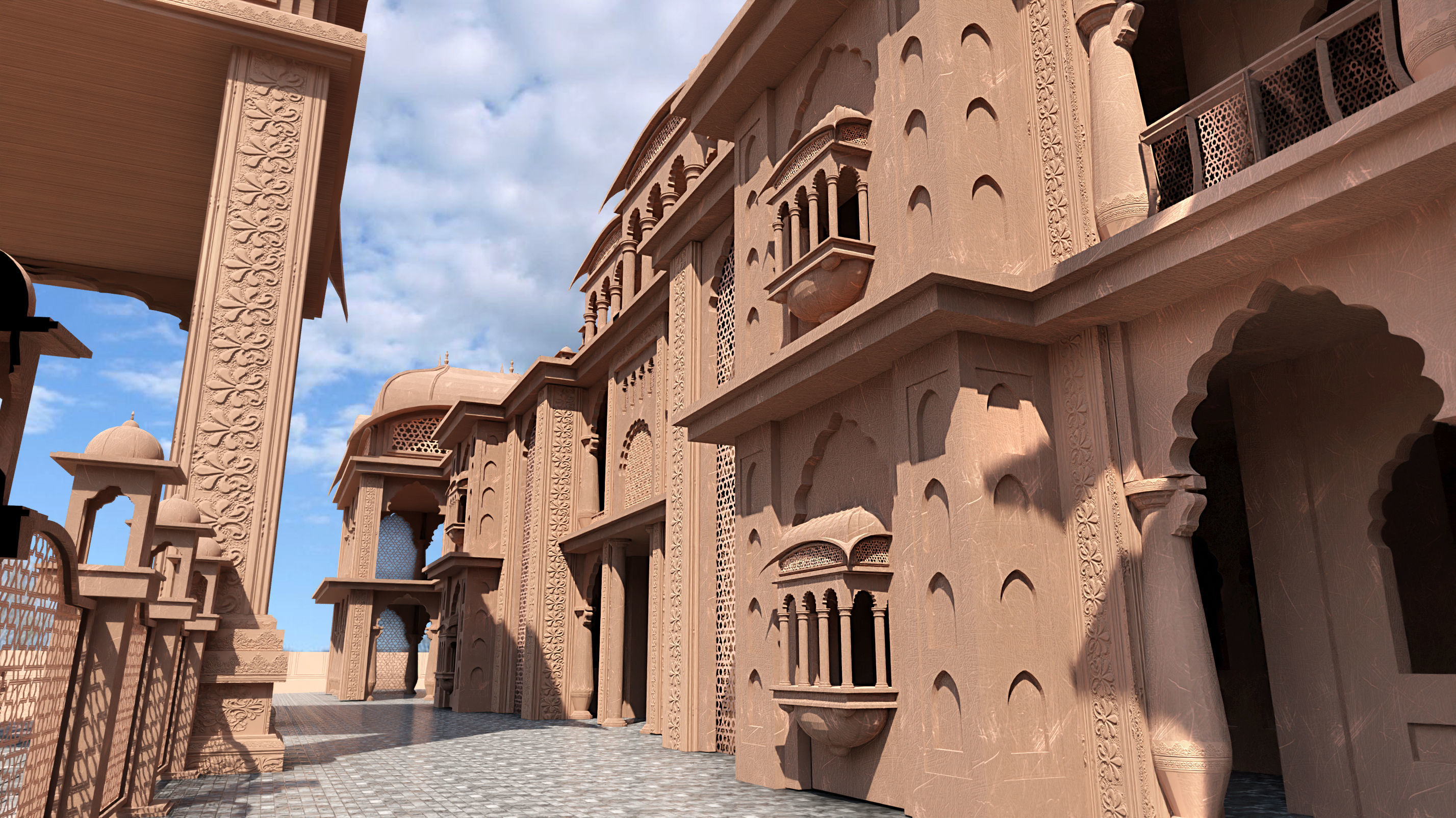 Indian architecture  3D model_2