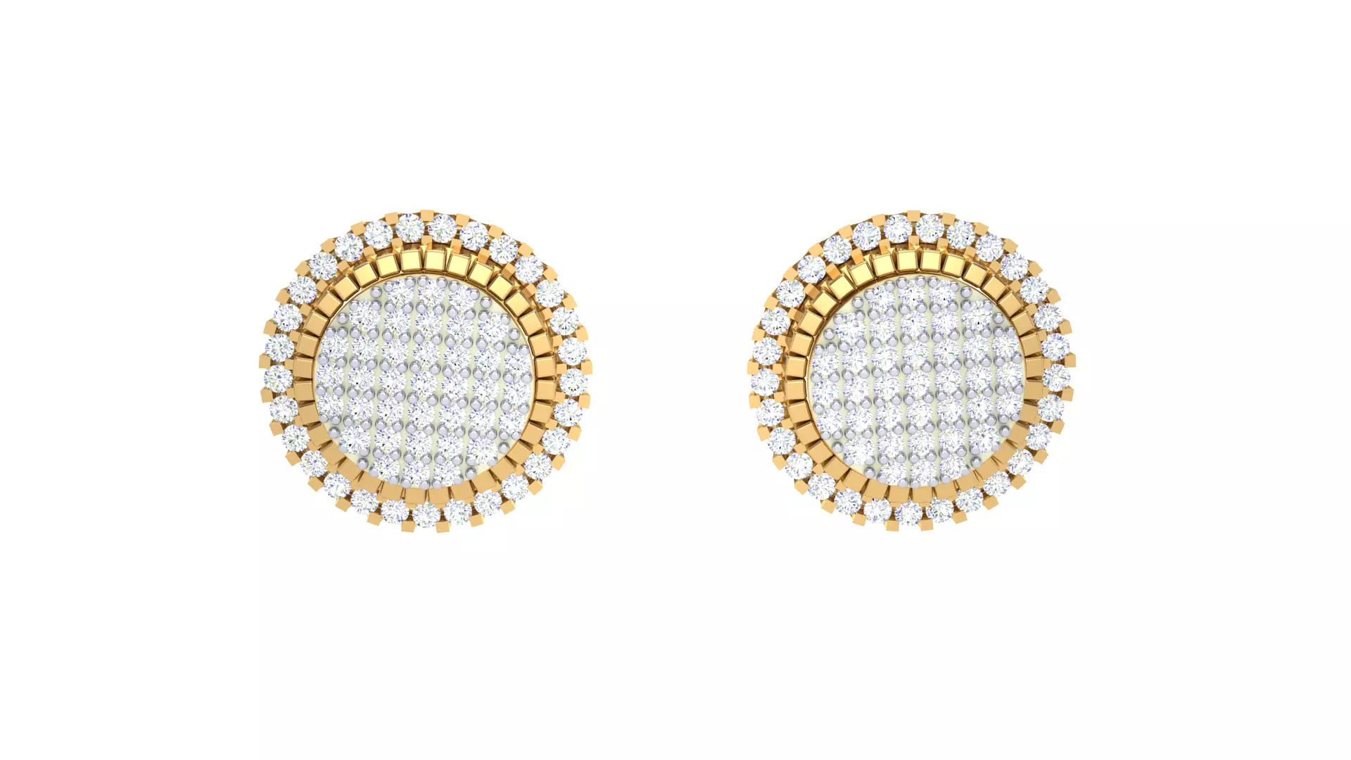 Women Stud Earrings STL OBJ FBX Renders Details 3D print model_0