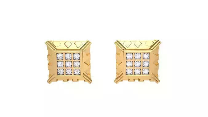Women Stud Earrings STL OBJ FBX Renders Details