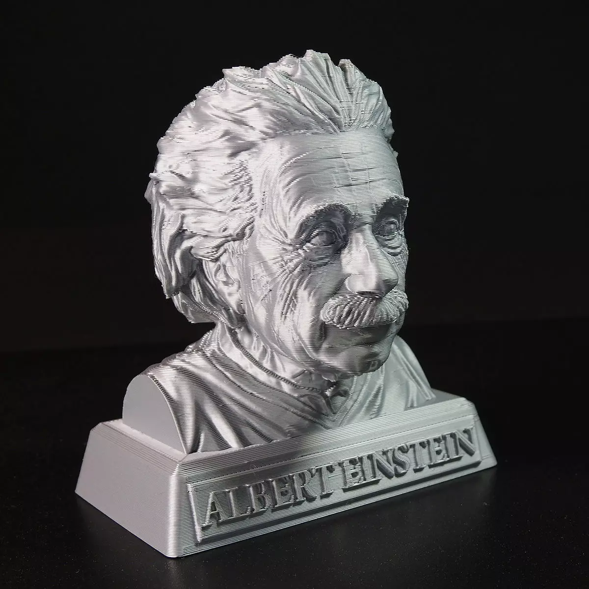 Einstein Bust 3D print with base-supported 3D print model_0