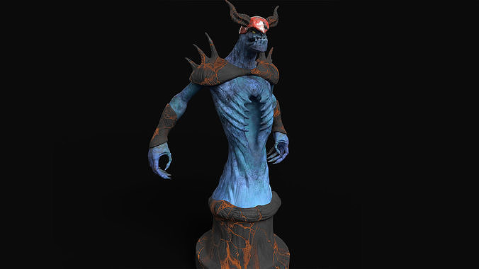 Monster demon statue Low-poly 3D model