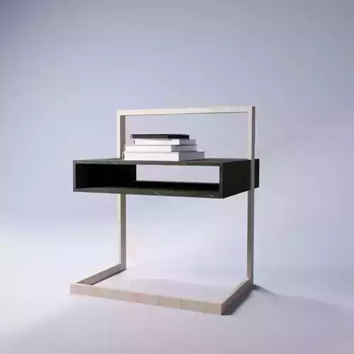 pedestal bedside table with books