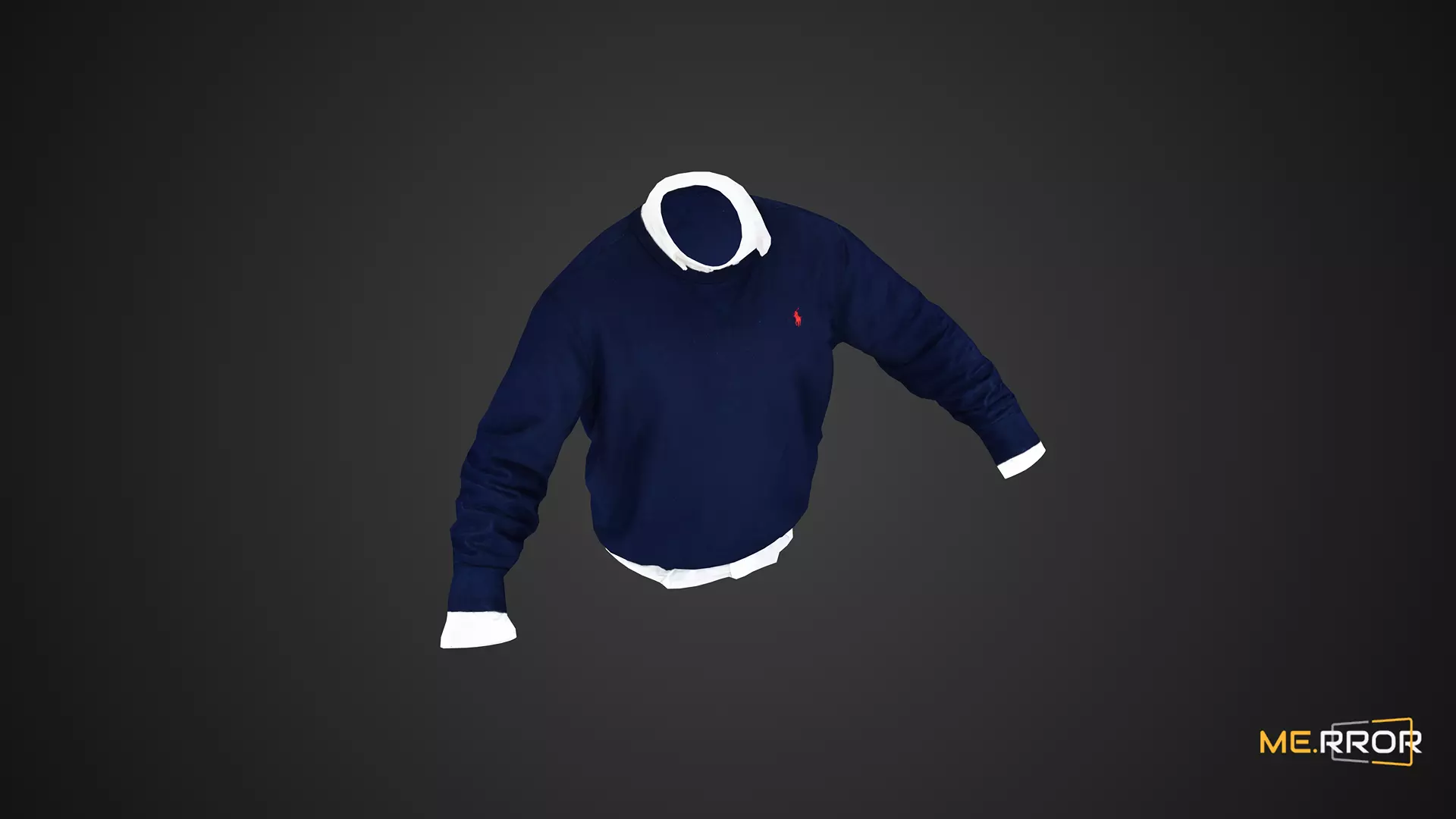 Game Ready Navy Shirt 2 Low-poly 3D model_0