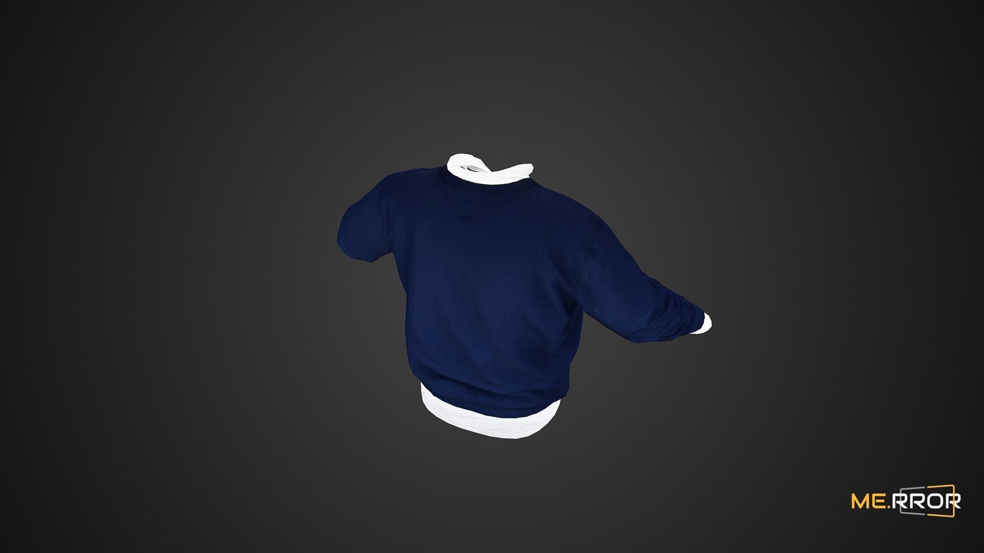 Game Ready Navy Shirt 2 Low-poly 3D model_3