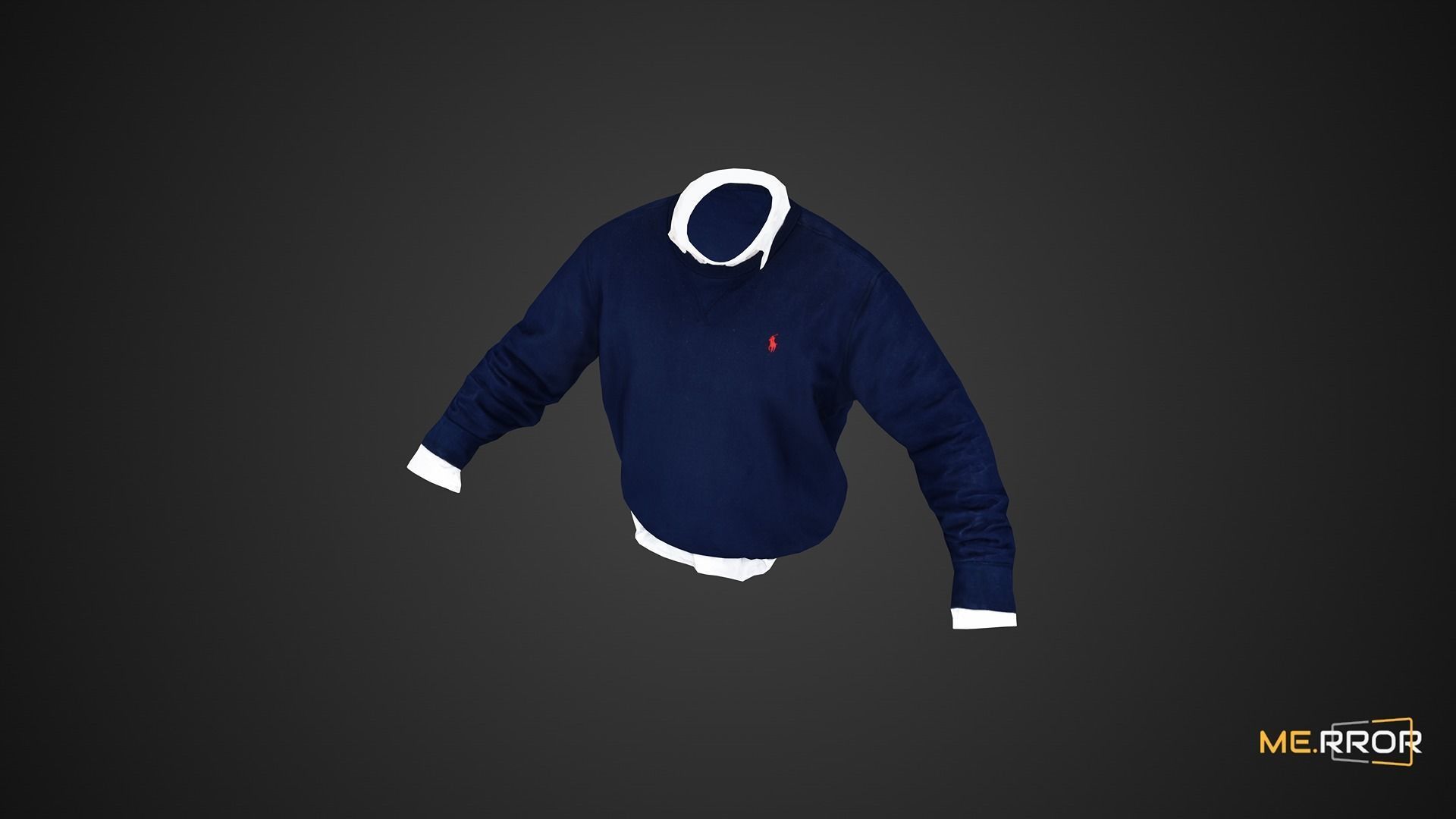 Game Ready Navy Shirt 2 Low-poly 3D model_1