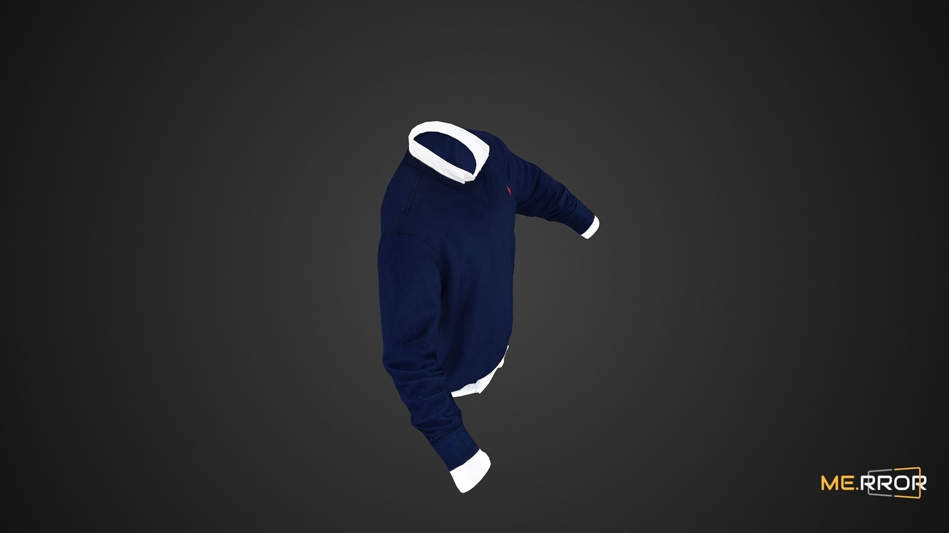Game Ready Navy Shirt 2 Low-poly 3D model_5
