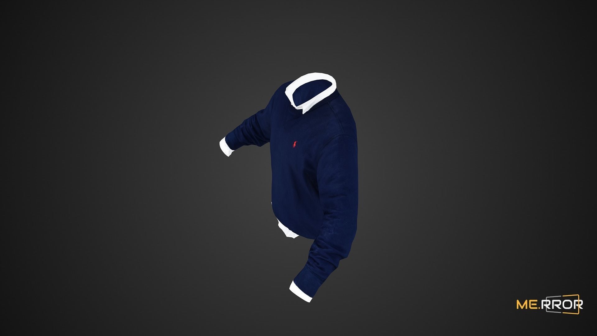 Game Ready Navy Shirt 2 Low-poly 3D model_6