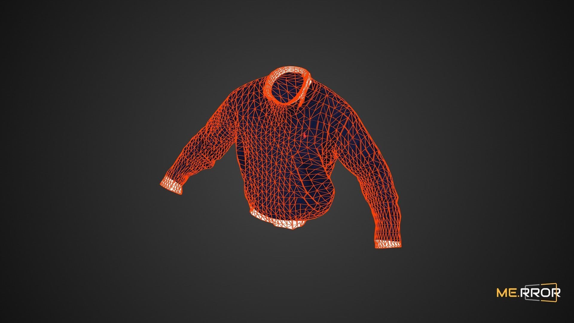 Game Ready Navy Shirt 2 Low-poly 3D model_2