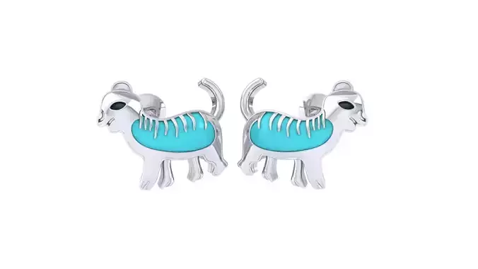 Kids Animal Earrings 3dm STL OBJ FBX Renders Details