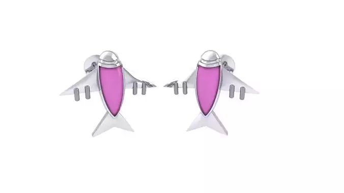 Kids Airoplan Earrings 3dm STL OBJ FBX Renders Details