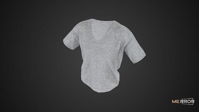 V-Neck Short Sleeve 3D model