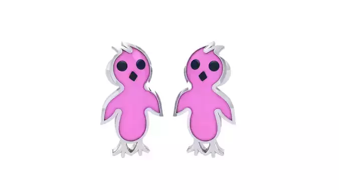 Kids Earrings 3dm STL OBJ FBX Renders Details