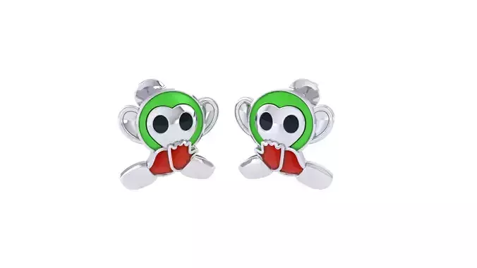 Kids Earrings 3dm STL OBJ FBX Renders Details