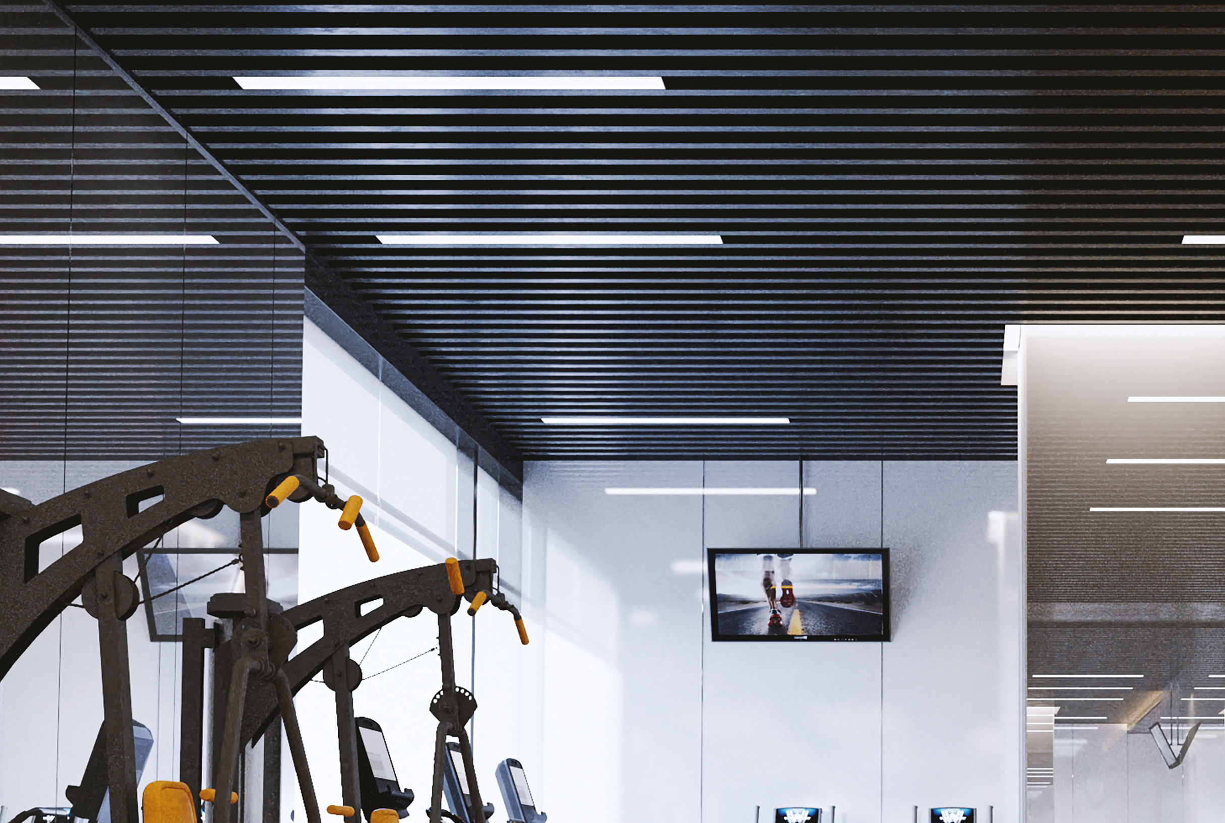 GYM model room with equipment 3D model_1
