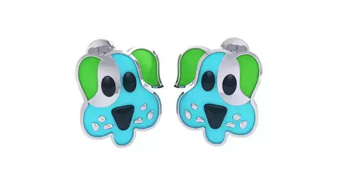 Kids Dog Earrings 3dm STL OBJ FBX Renders Details