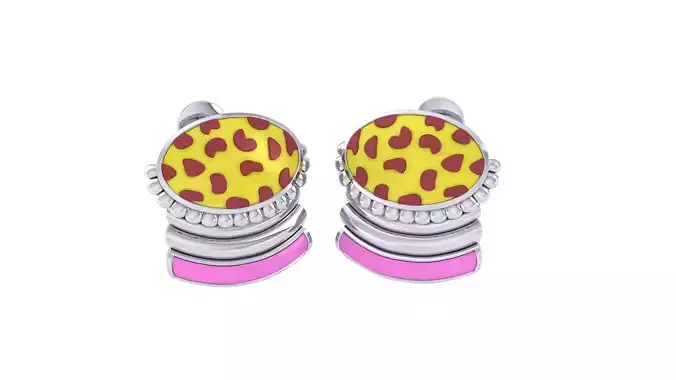 Kids Earrings 3dm STL OBJ FBX Renders Details