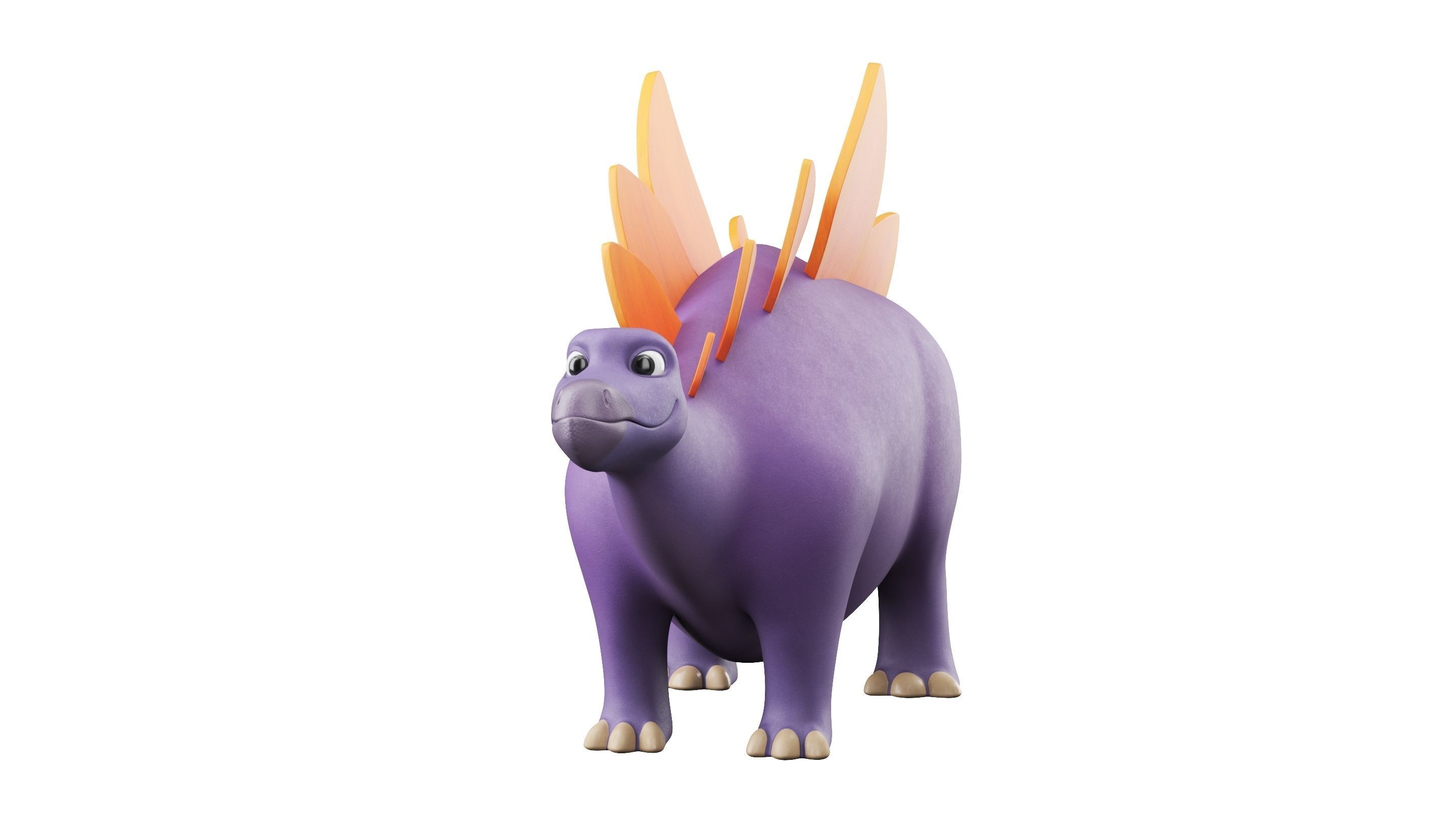 Cartoon Dinosaur Stegosaurus 3D model_12