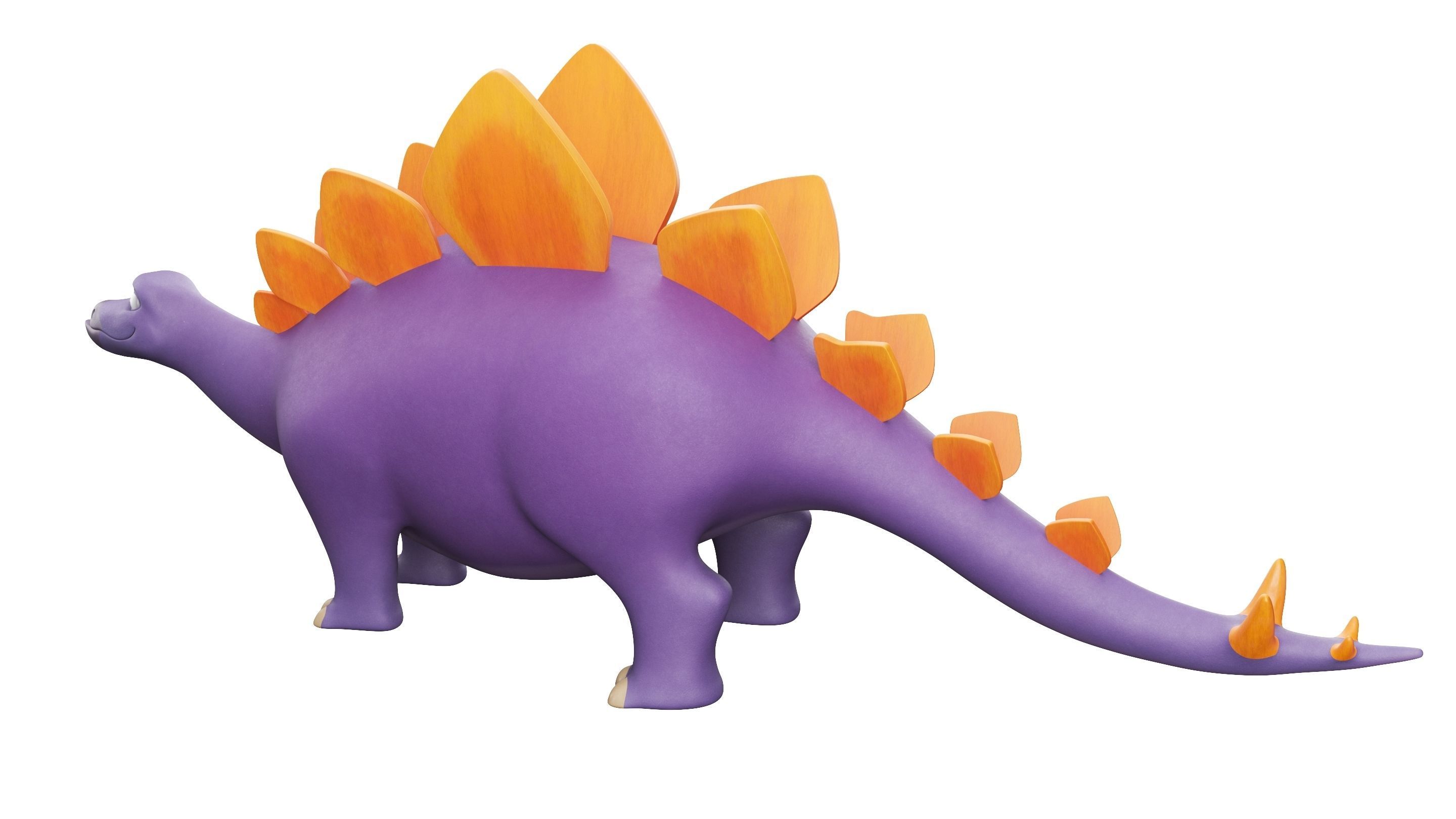Cartoon Dinosaur Stegosaurus 3D model_10