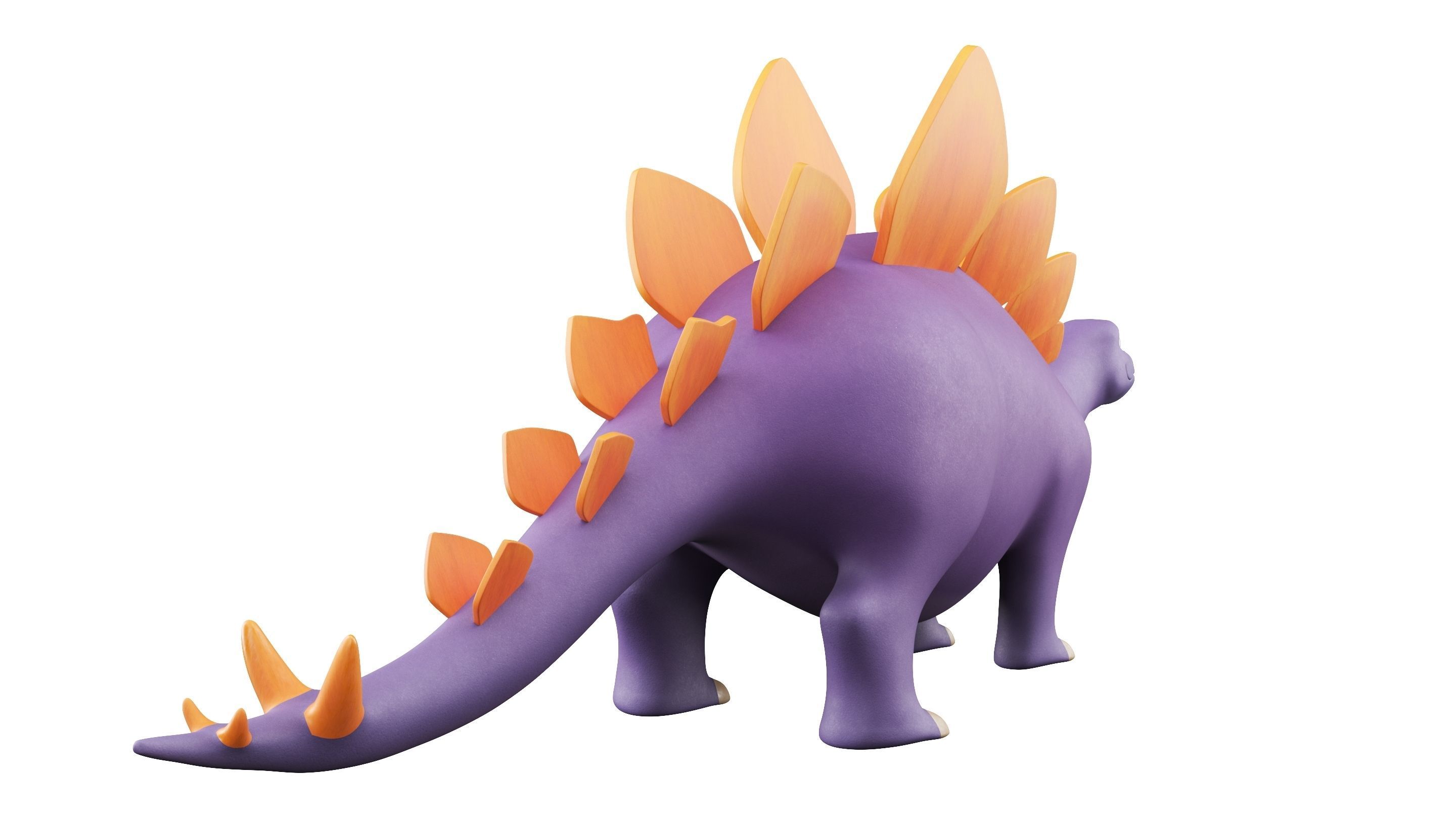 Cartoon Dinosaur Stegosaurus 3D model_6