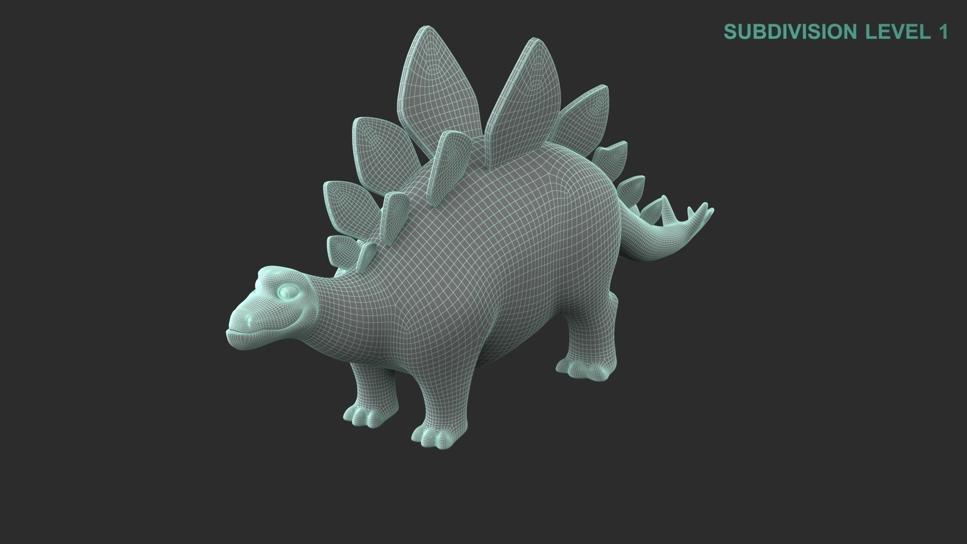 Cartoon Dinosaur Stegosaurus 3D model_20