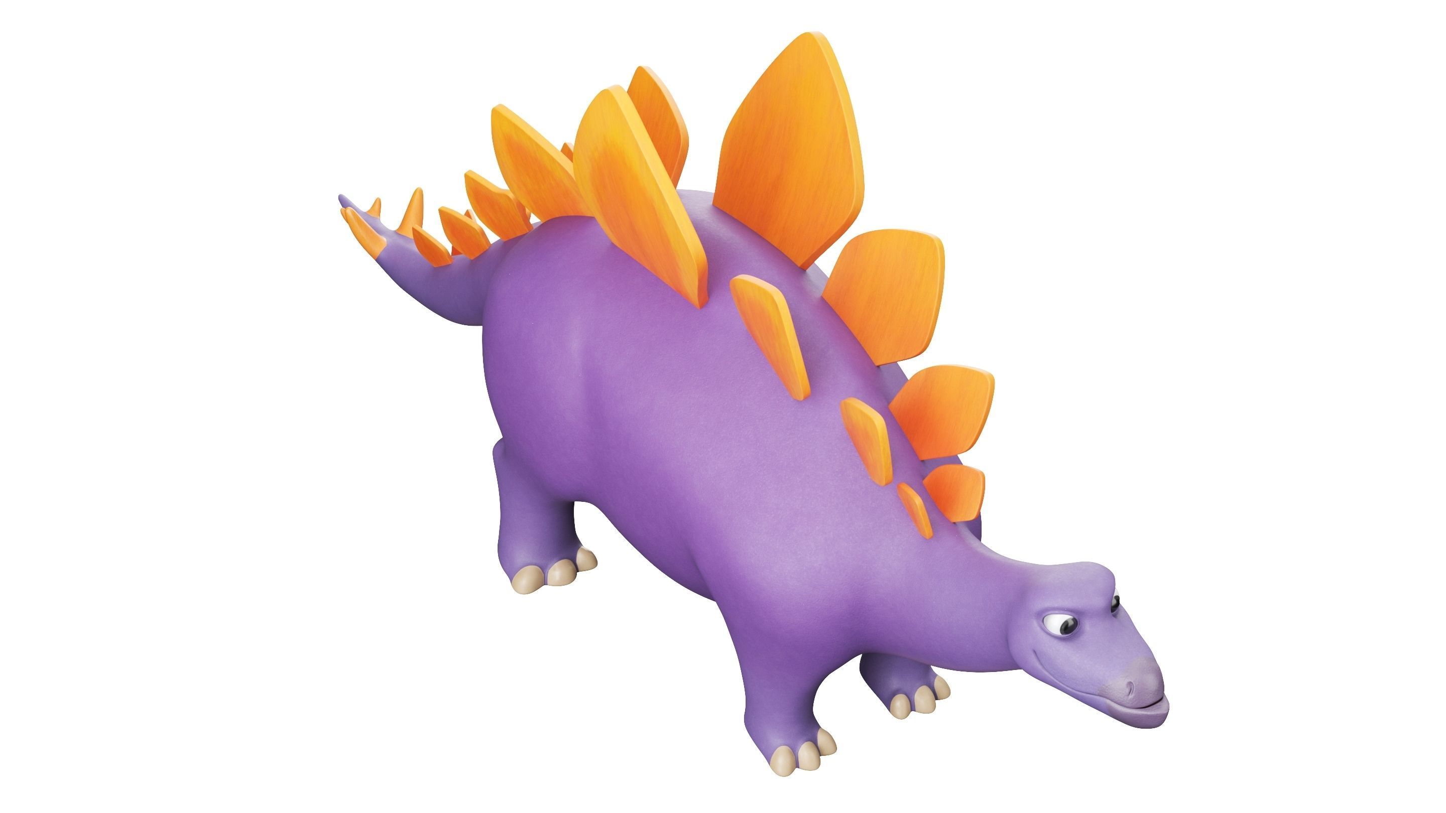 Cartoon Dinosaur Stegosaurus 3D model_13