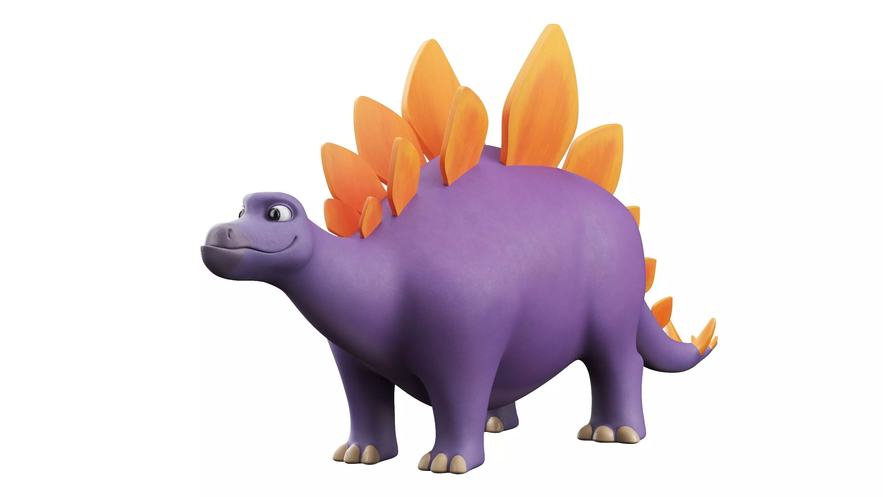 Cartoon Dinosaur Stegosaurus 3D model_0