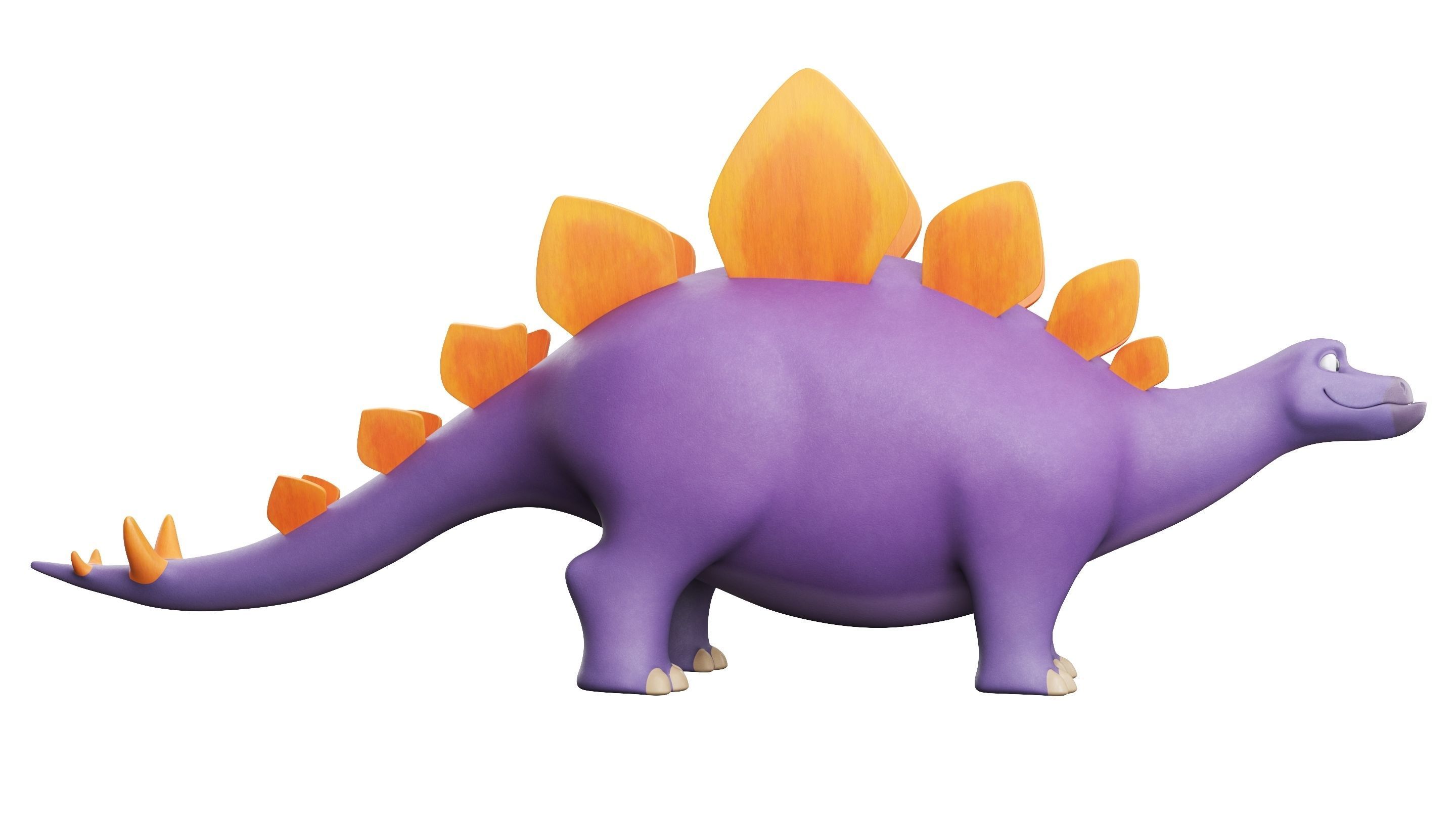 Cartoon Dinosaur Stegosaurus 3D model_14