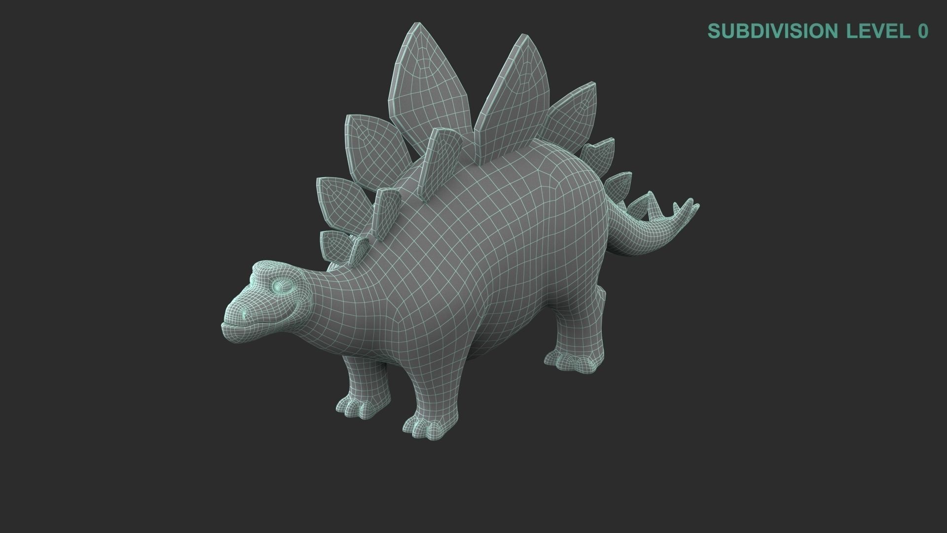 Cartoon Dinosaur Stegosaurus 3D model_23