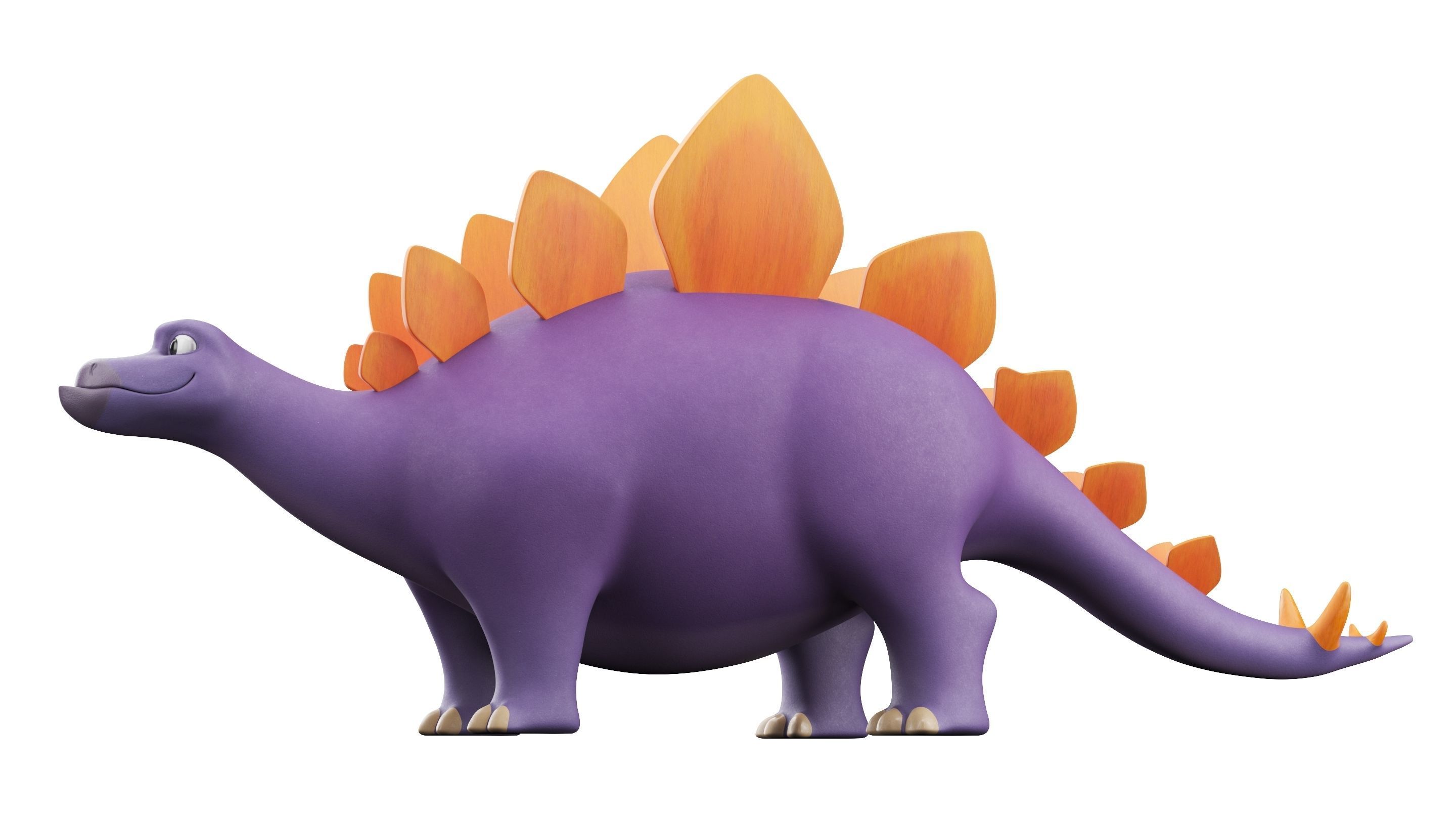 Cartoon Dinosaur Stegosaurus 3D model_11