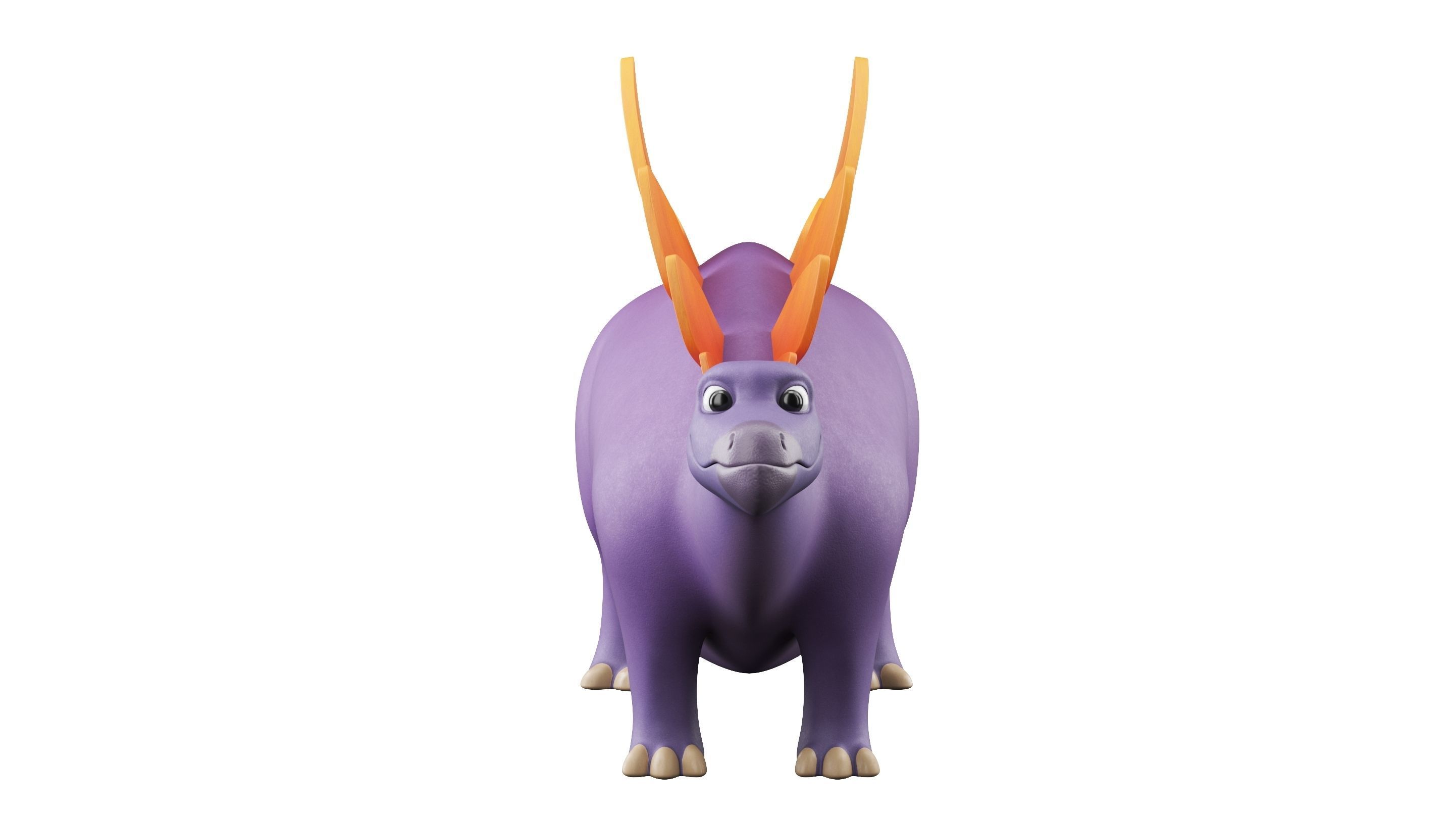 Cartoon Dinosaur Stegosaurus 3D model_2