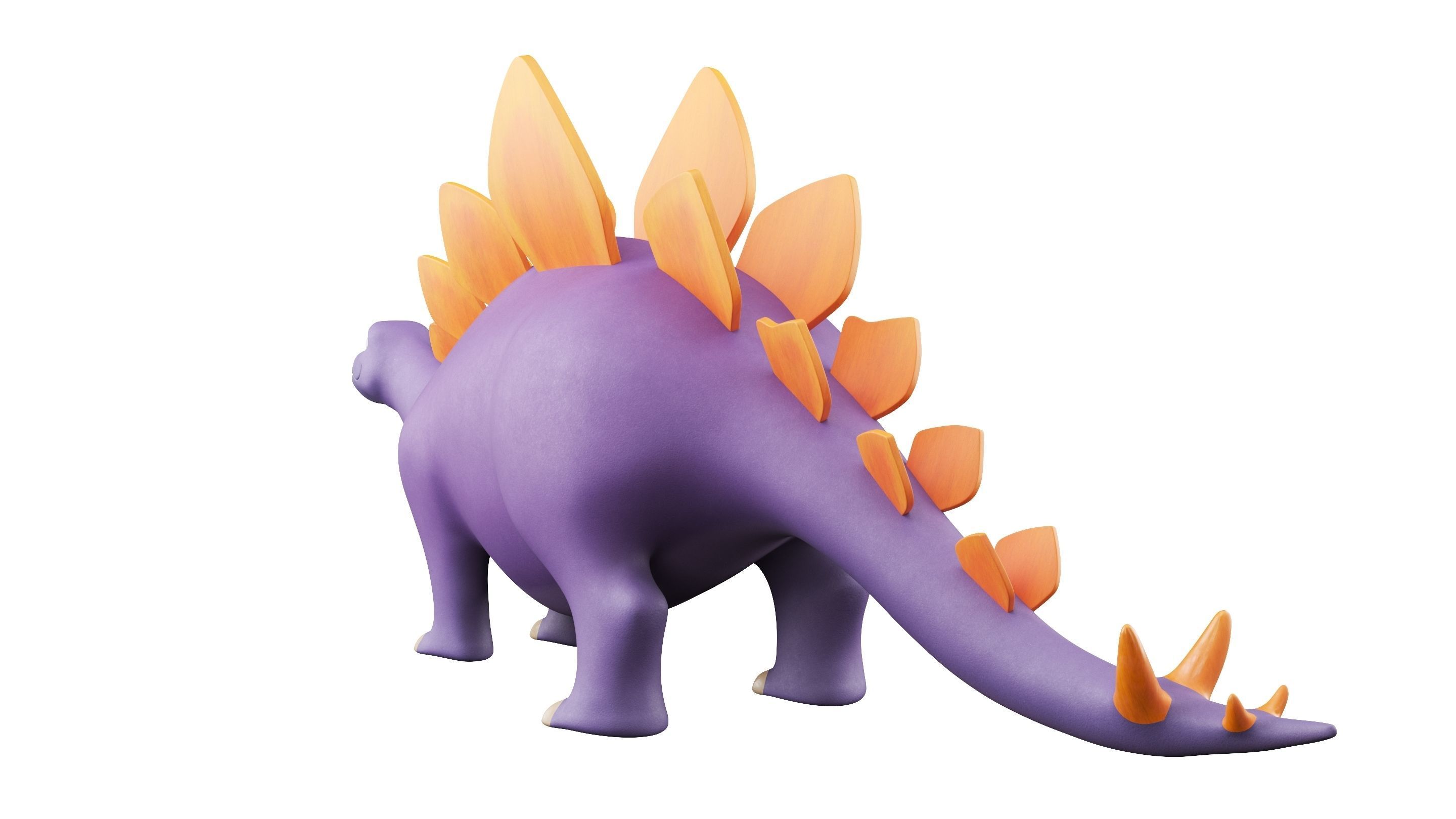 Cartoon Dinosaur Stegosaurus 3D model_5