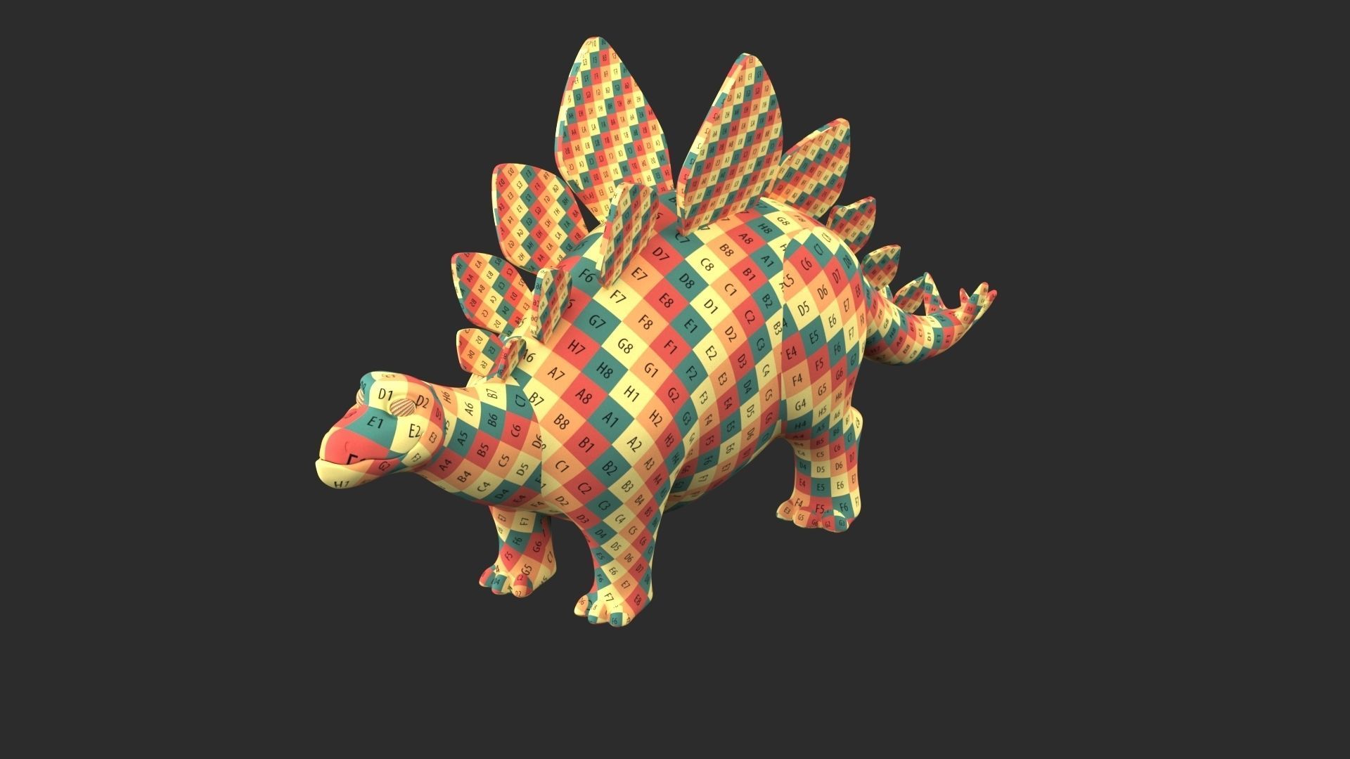 Cartoon Dinosaur Stegosaurus 3D model_16