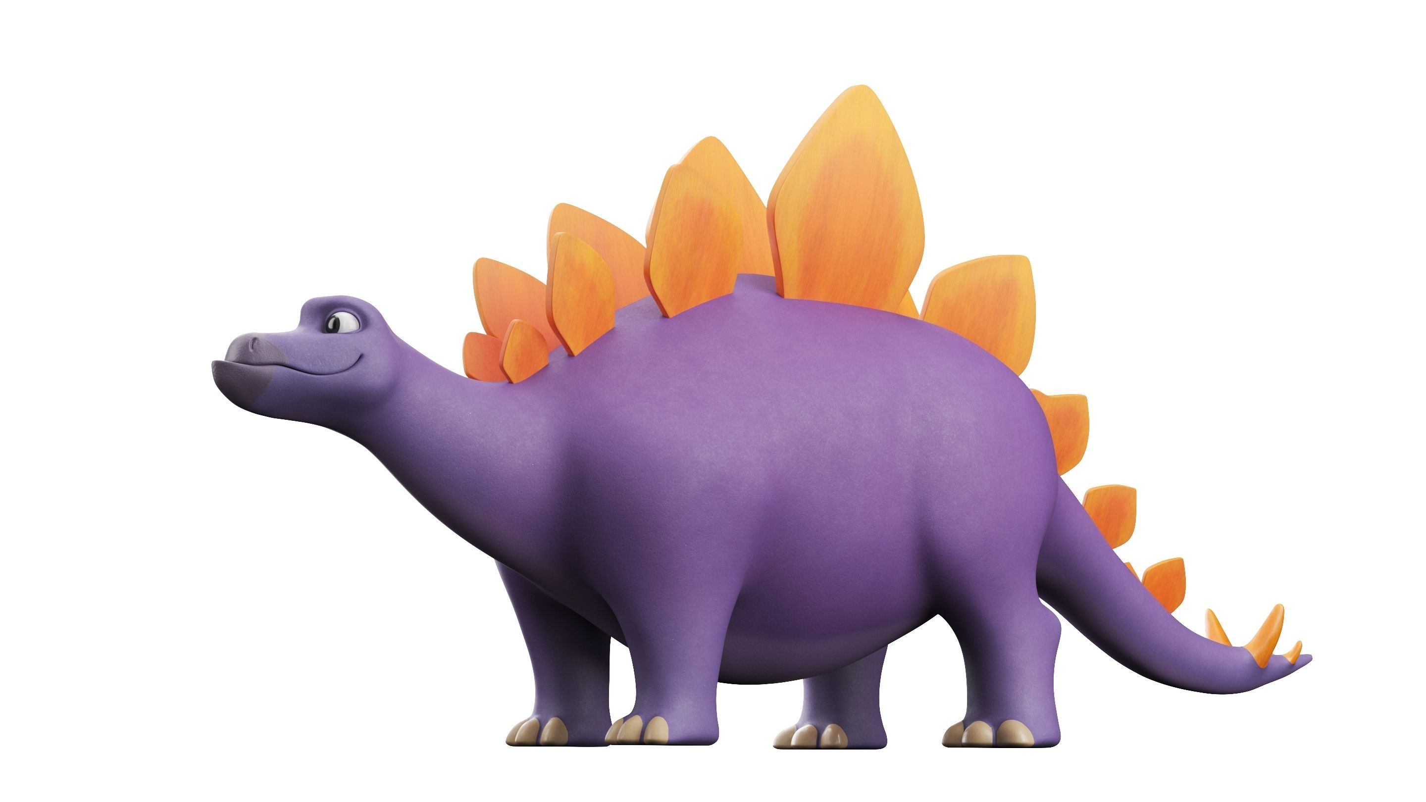 Cartoon Dinosaur Stegosaurus 3D model_9
