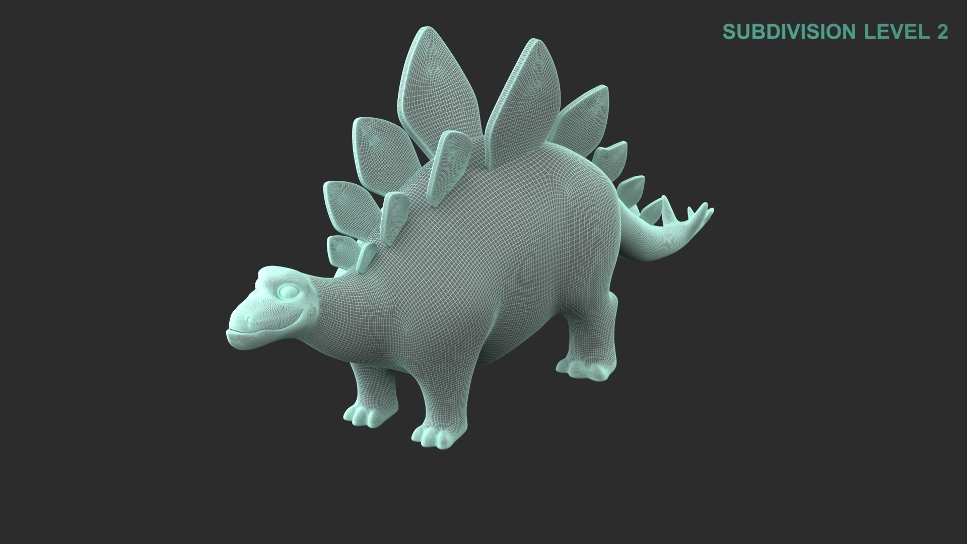 Cartoon Dinosaur Stegosaurus 3D model_17