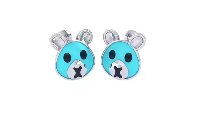 Kids Earrings 3dm STL OBJ FBX Renders Details