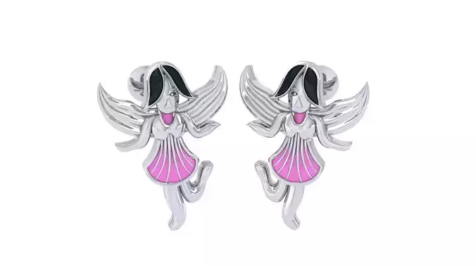 Kids Earrings 3dm STL OBJ FBX Renders Details