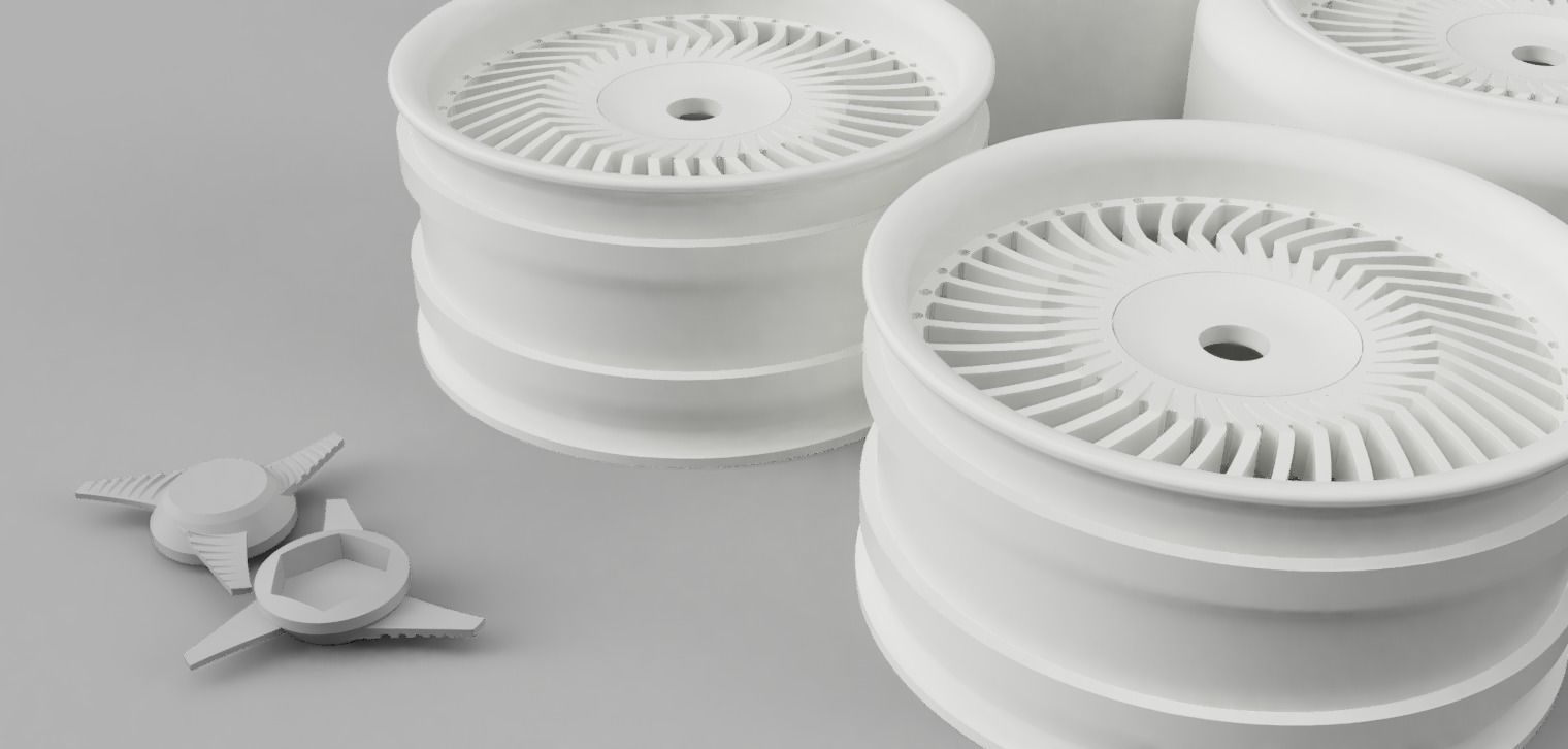 RC Wheels Work Carving Head 40 52mm Diameter HEX 12MM 3D print model_6