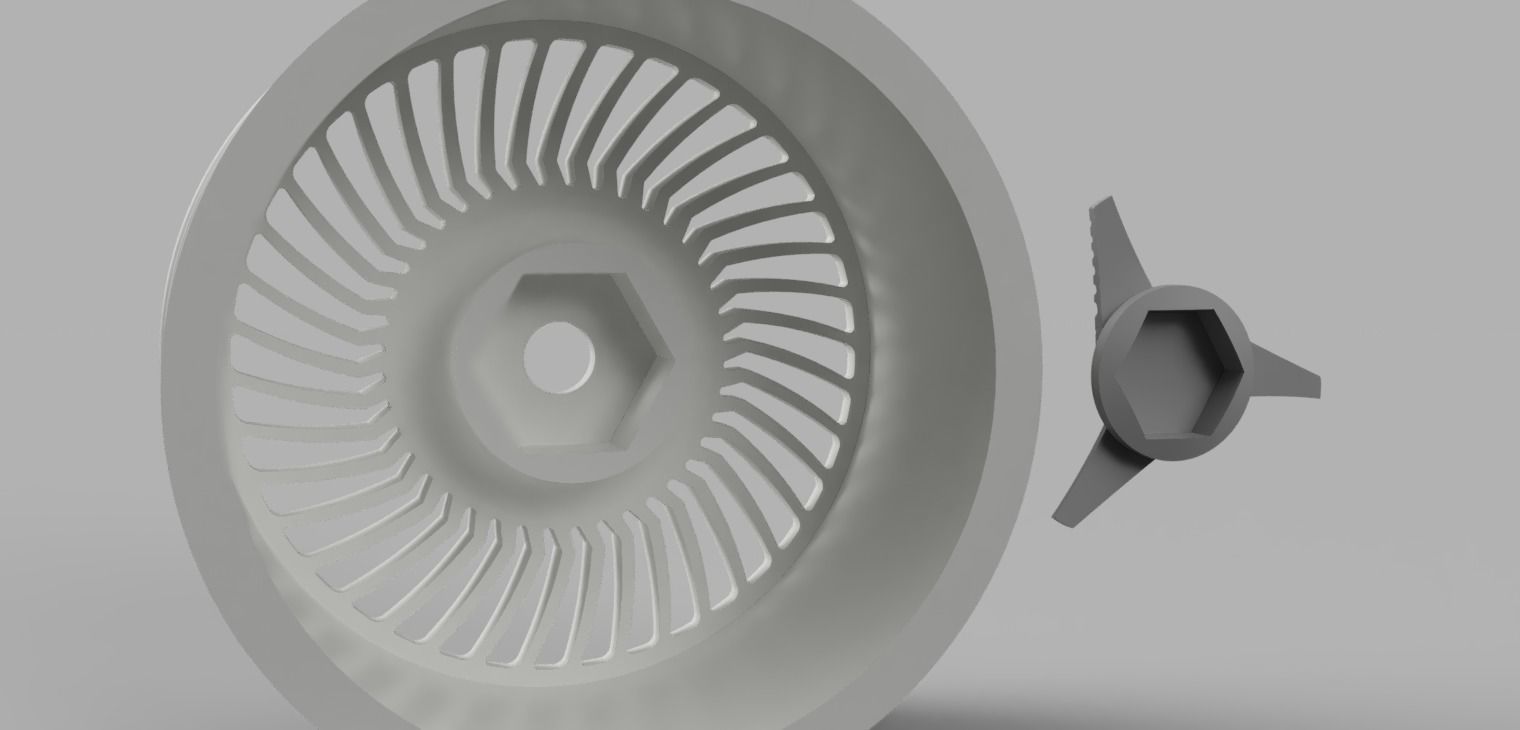 RC Wheels Work Carving Head 40 52mm Diameter HEX 12MM 3D print model_3