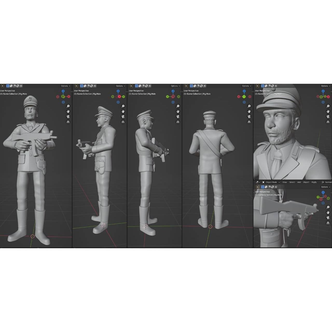 POLICEMAN SET - ARMY SET- MILITARY SET - POLICE PACK 3D print model_7