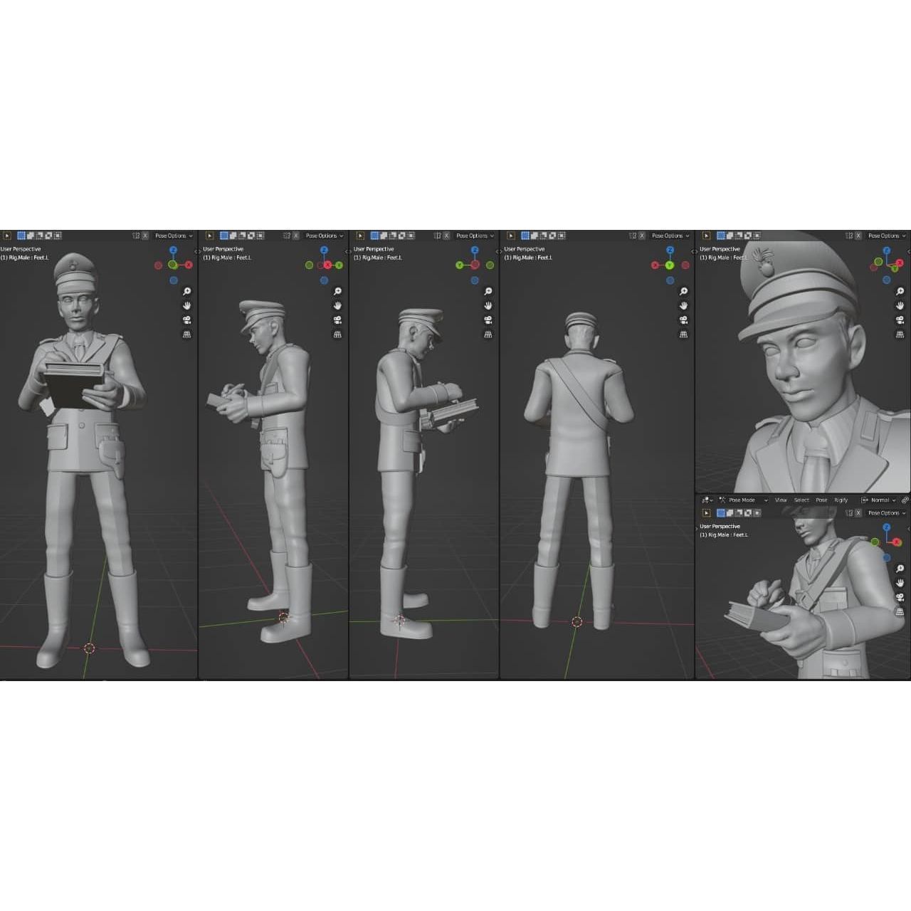 POLICEMAN SET - ARMY SET- MILITARY SET - POLICE PACK 3D print model_5