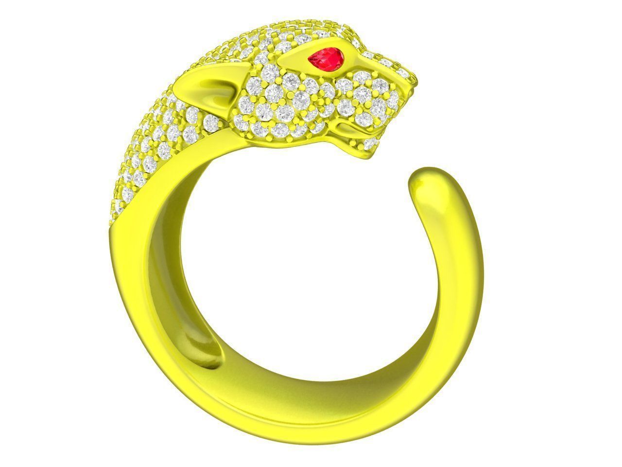 A4630 Panther Head Ring 3D print model